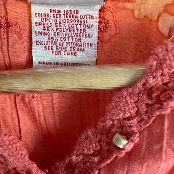 Coral Sleeveless Kids Dress - Picture 3 of 5